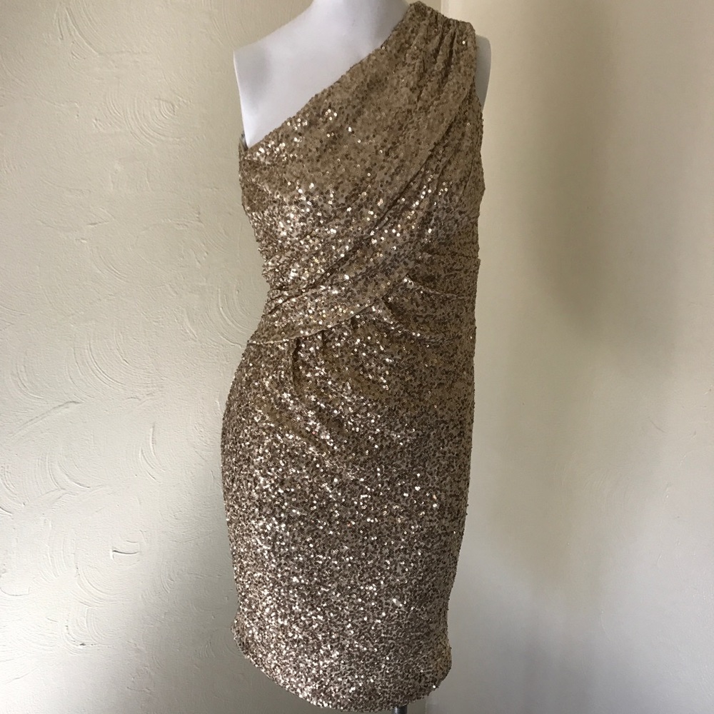 CALVIN KLEIN gold sequin dress - Picture 4 of 8