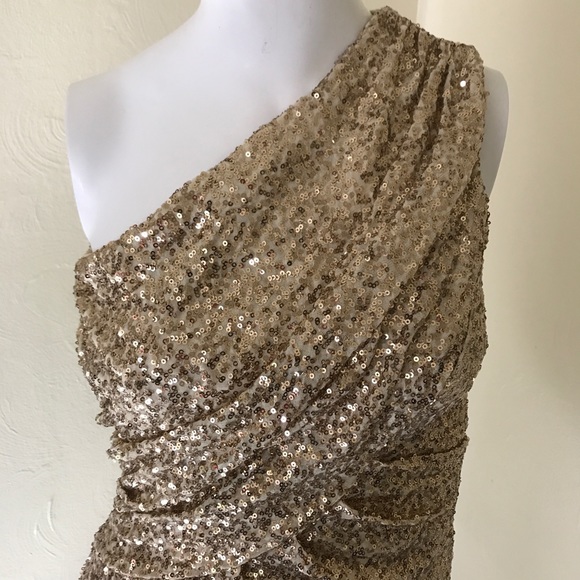 CALVIN KLEIN gold sequin dress - Picture 3 of 8