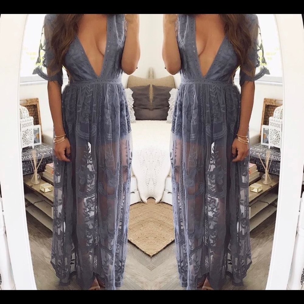 Honey Punch Bali Lace Maxi Dress