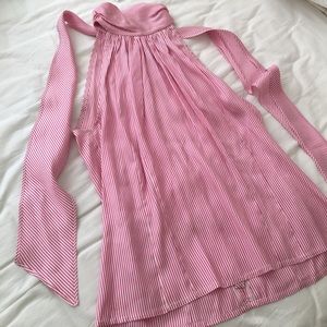 Pink striped Bow Blouse