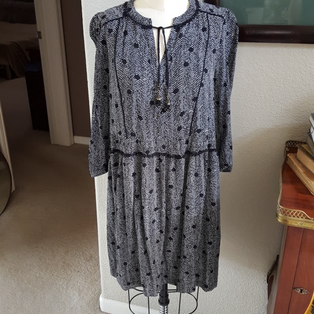 Maeve Anthro Polka Dot Peasant Dress