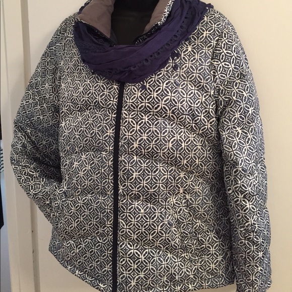 HOLD Lands' End Blue & White Designed Jacket-NWOT - Picture 2 of 5