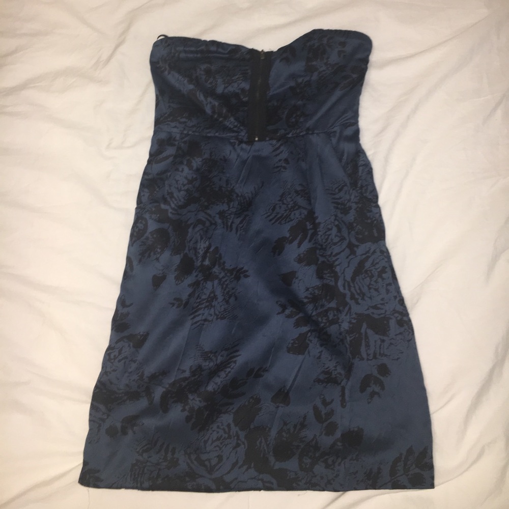 Strapless flower printed dress