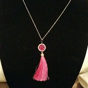 Long gold tassle necklace