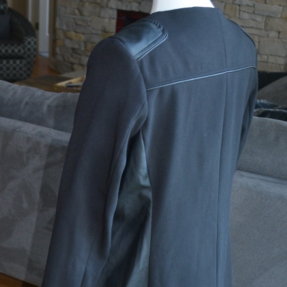 BEBE BLACK KNEE LENGTH COAT - Picture 2 of 5