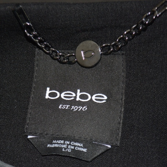 BEBE BLACK KNEE LENGTH COAT - Picture 4 of 5