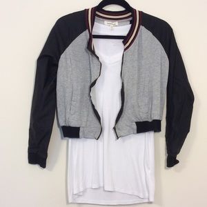Monteau Varsity Style Cropped Jacket