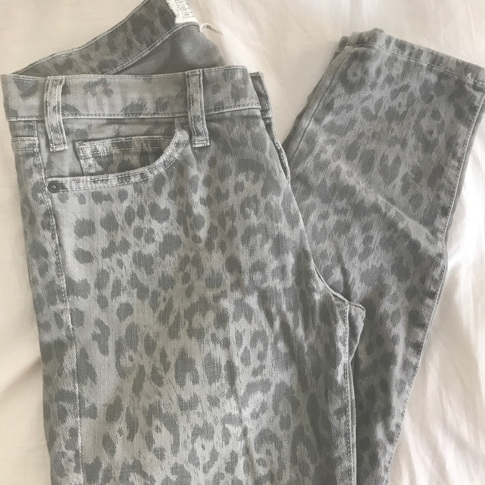 Current/Elliott Leopard print skinny jeans