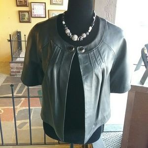 Black leather jacket