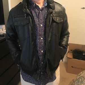Men’s Vegan Leather Moto Jacket