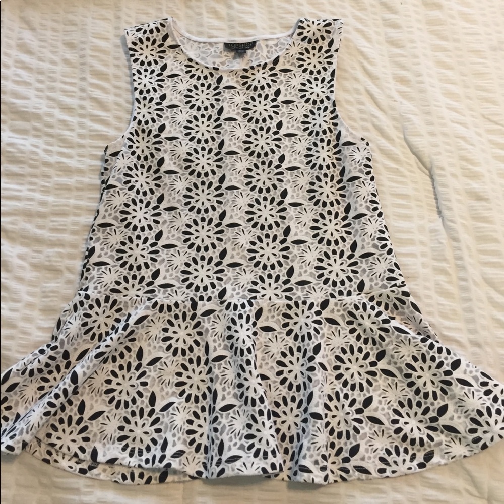 Topshop Floral Peplum Top