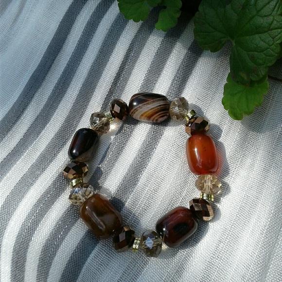 Brown glass-bead bracelet - Picture 1 of 2