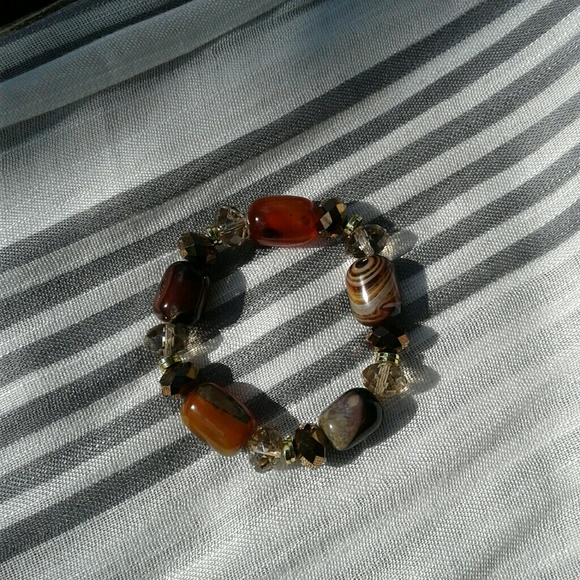 Brown glass-bead bracelet - Picture 2 of 2