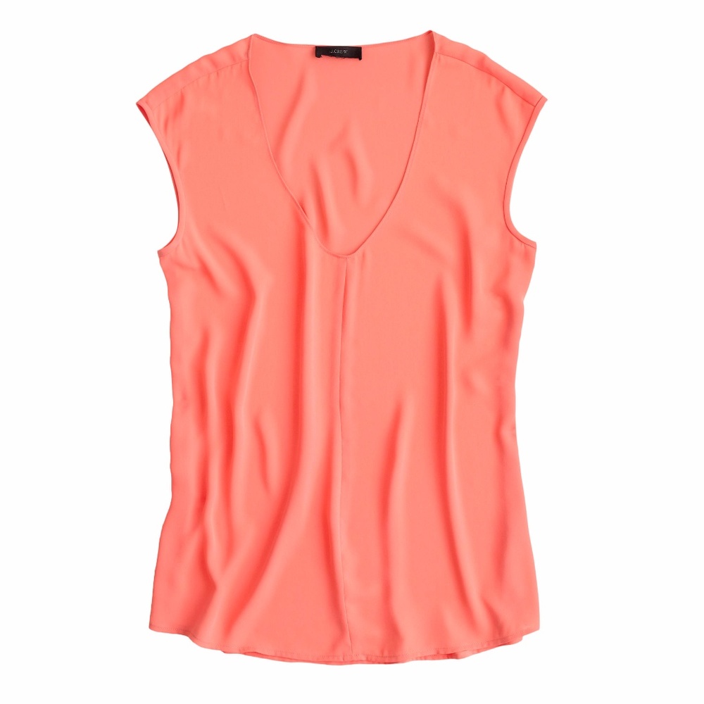 J.Crew Cap-sleeve shirttail top