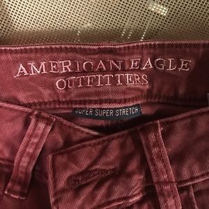 AMERICAN EAGLE STRETCH JEGGING CROP SIZE 0 RED
