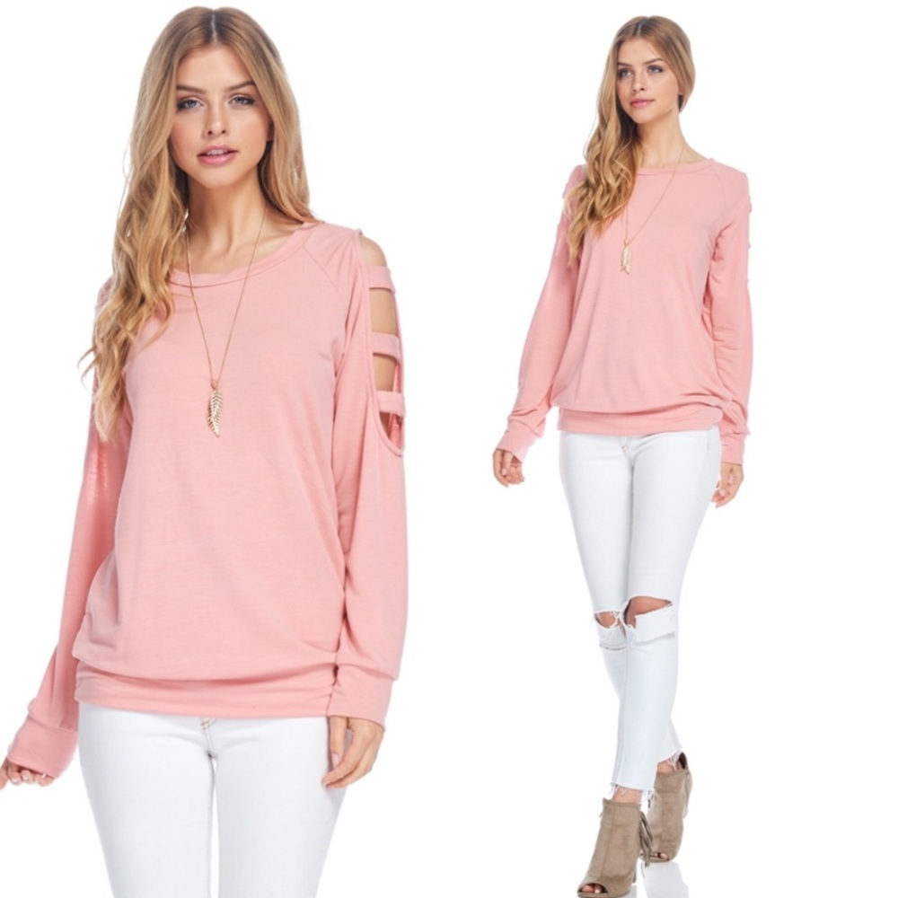 Cold Shoulder Ladder Cutout Top