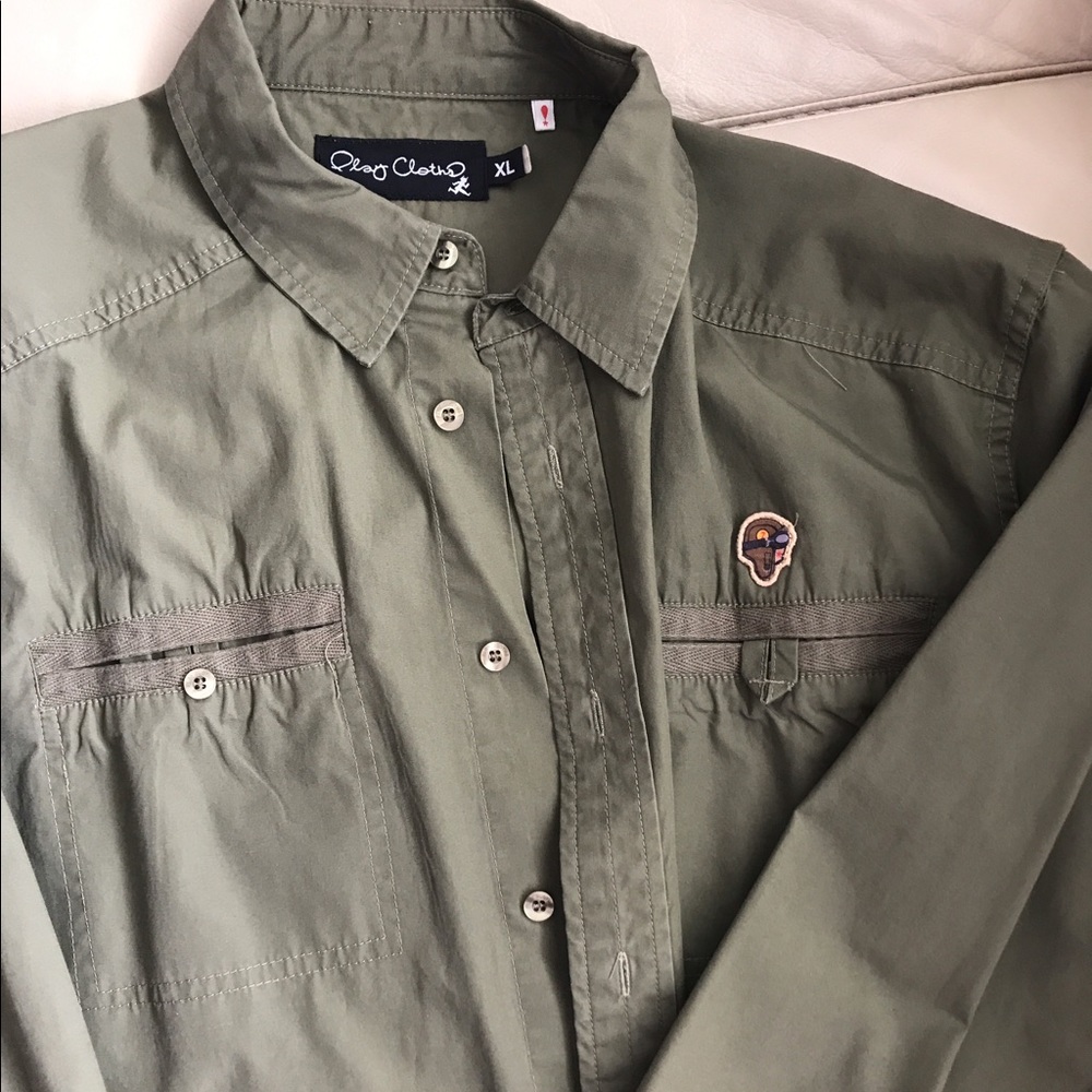 Play Cloths Olive Green Button Up Shirt
