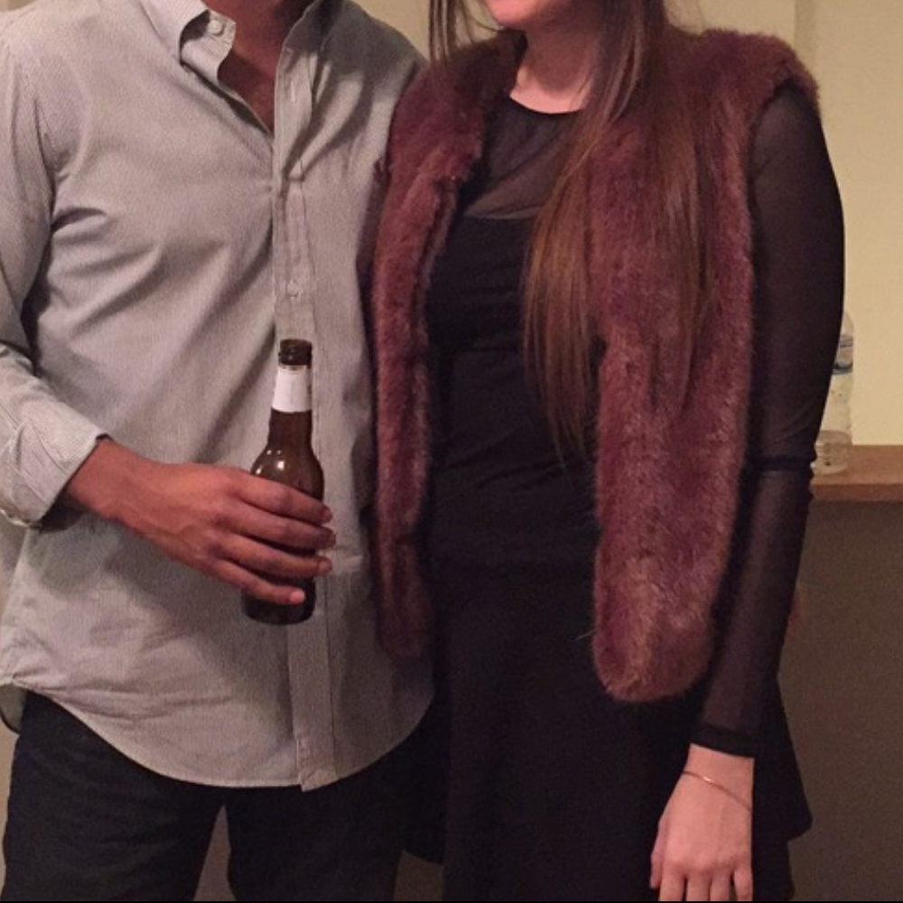 Faux Fur Maroon Vest