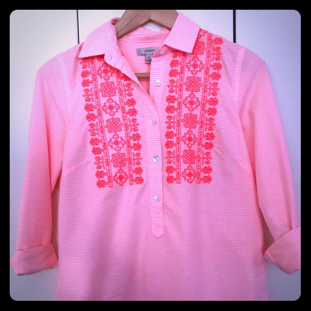 J. Crew Neon Pink Shirt