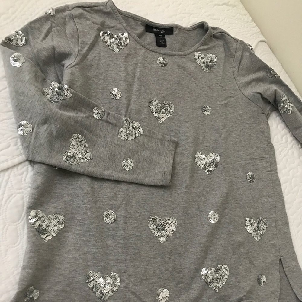 Style&co. Sequin-heart sweatshirt