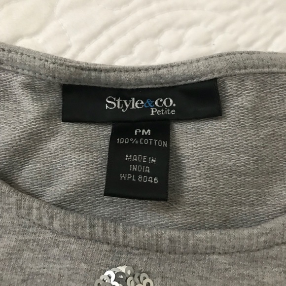 Style&co. Sequin-heart sweatshirt - Picture 2 of 2