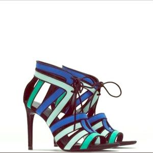 Blue multi stripes sandals