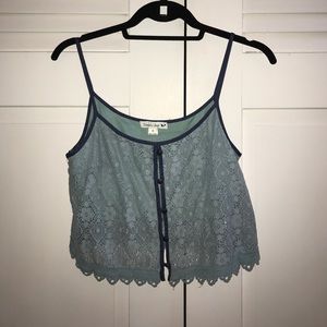 Adorable Blue Lace crop top