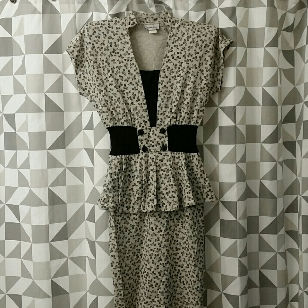 Vintage 80s Peplum Dress