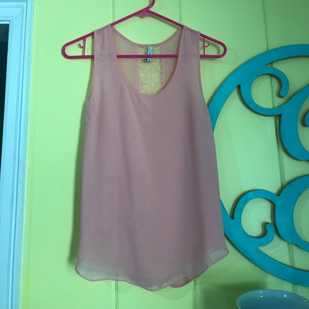 Peach paper crane tank top