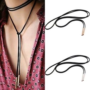 Black Choker With Gold Ends