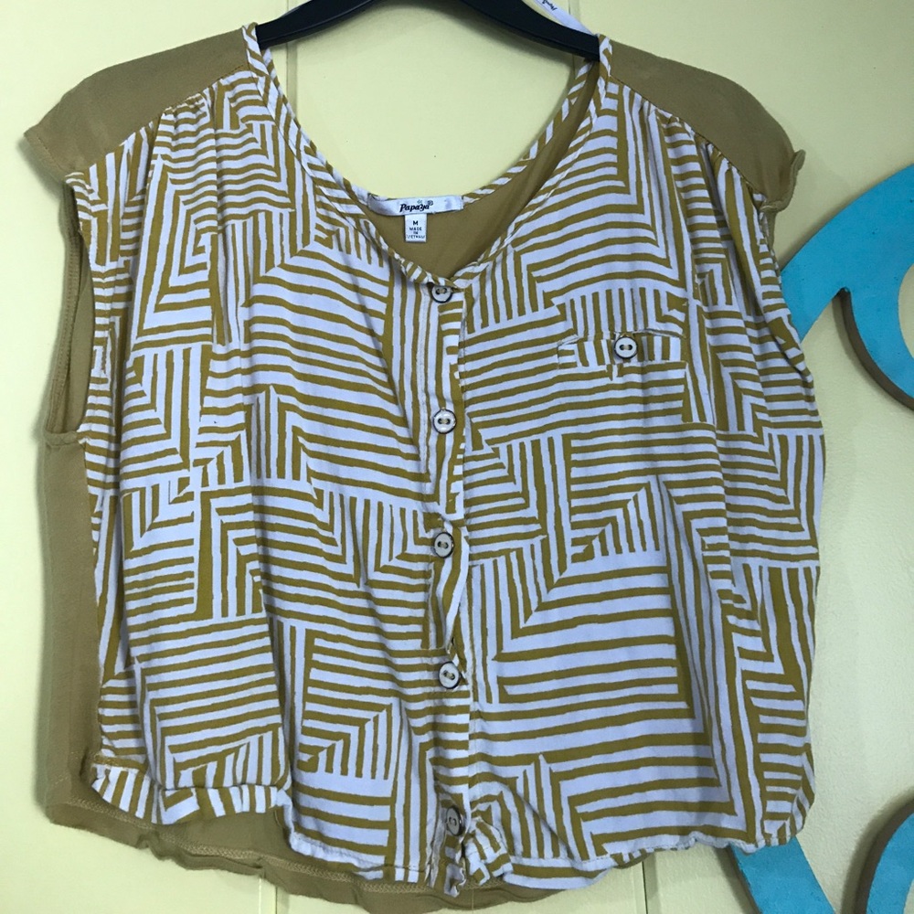 Size medium papaya crop top in mustard