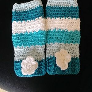 Crocheted baby leg warmers