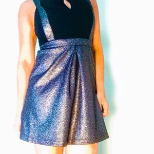 bcbg black and silver metal dress