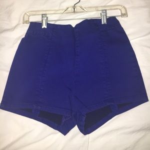Royal blue high waisted shorts