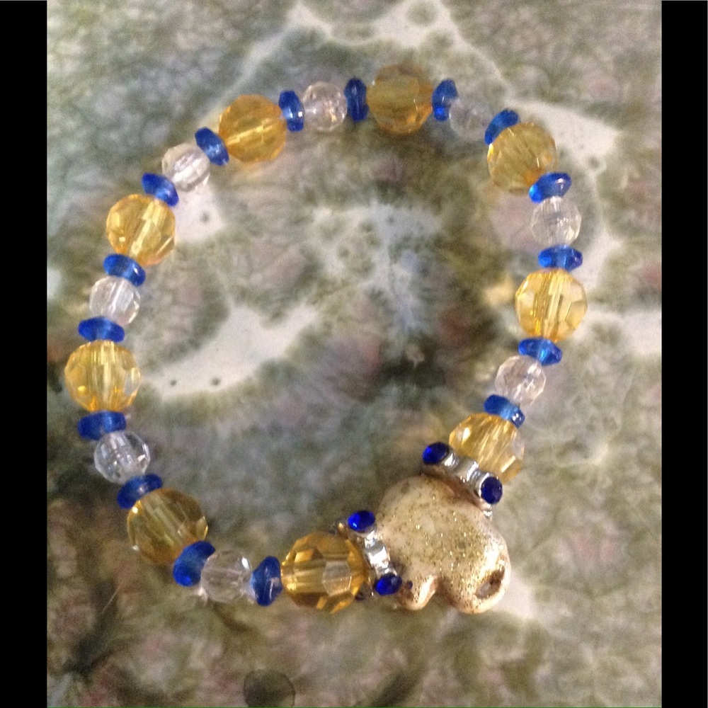Swarovski crystal & glitter elephant bracelet