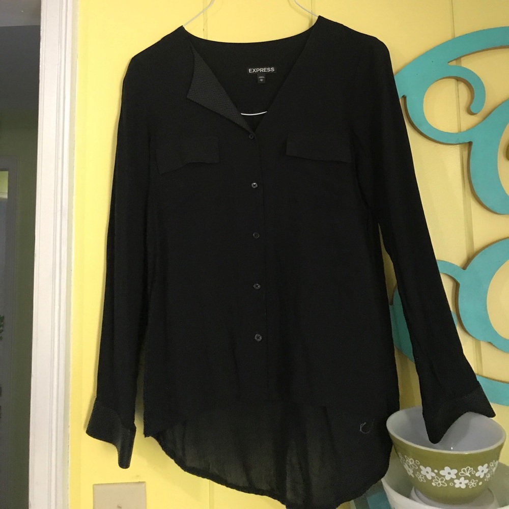 Black button down Express top