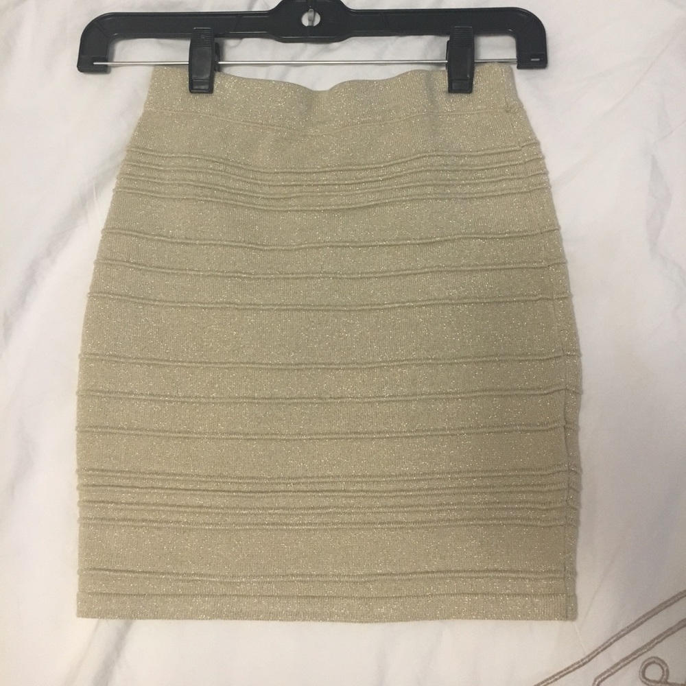 Gold sparkle pencil skirt