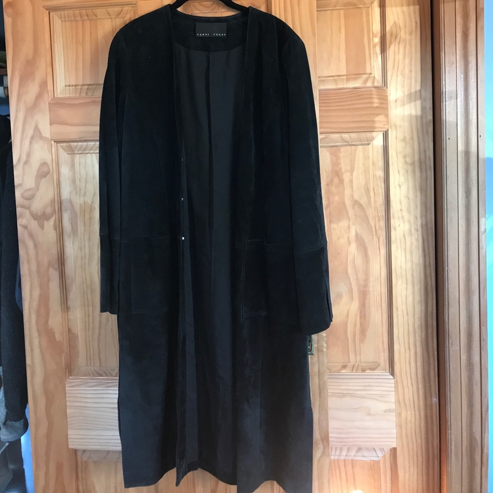 Black Suede Coat by Yansi Fugel.