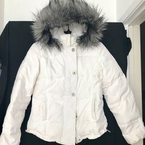 CK Down Coat with faux-fur hood