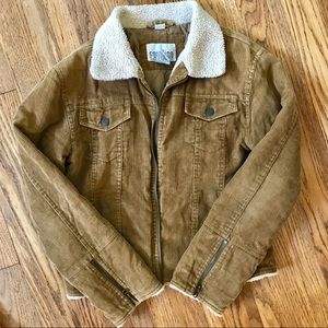 Brown Corduroy Trucker with Sherpa Collar