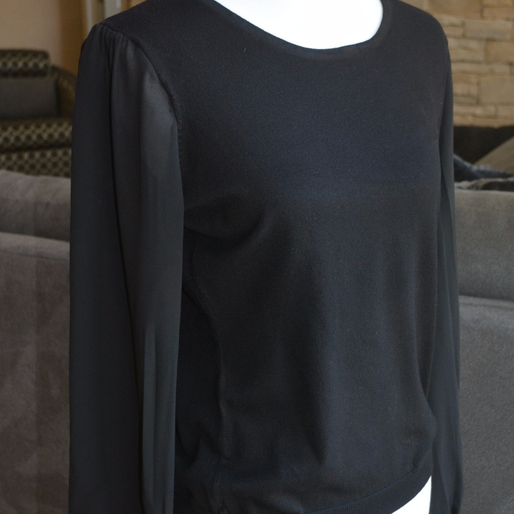 GRACE KNIT AND SHEER TOP