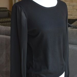 GRACE KNIT AND SHEER TOP