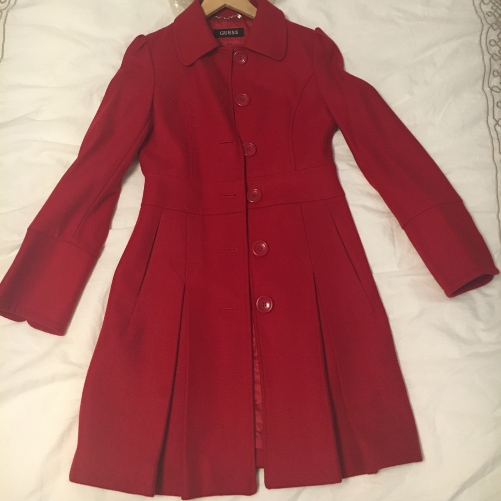 Guess Red Peacoat