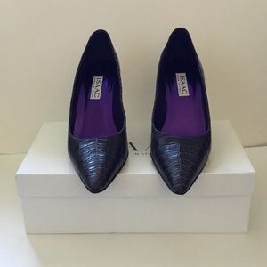 Deep Purple Crocodile Pumps