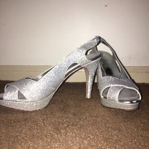 Sparkly high heeled shoes