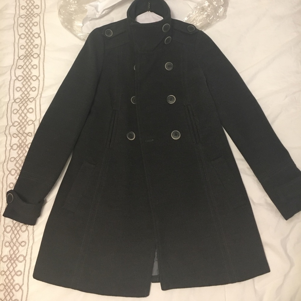 Zara dark grey peacoat