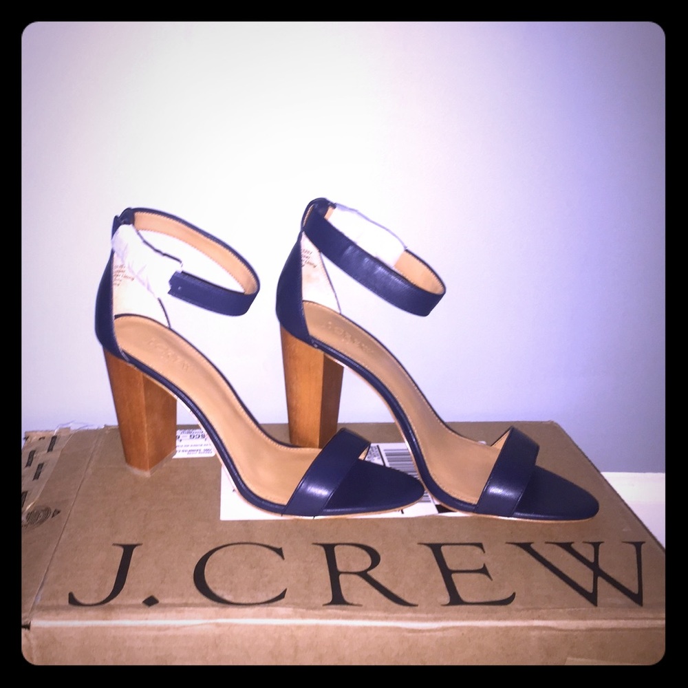 Leather chunky heel
