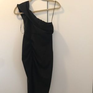 Black side cut dress