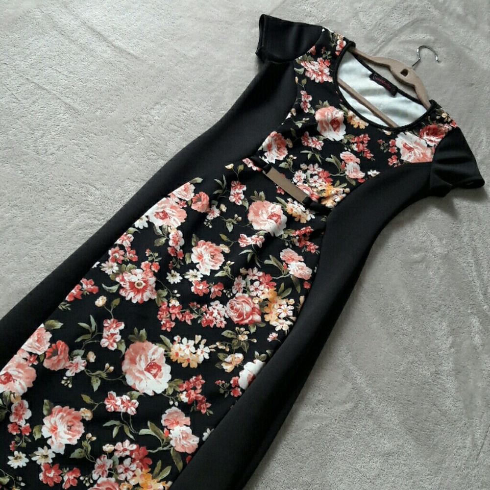 Floral and black dress