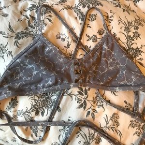 Jolyn large grey marbles bikini top